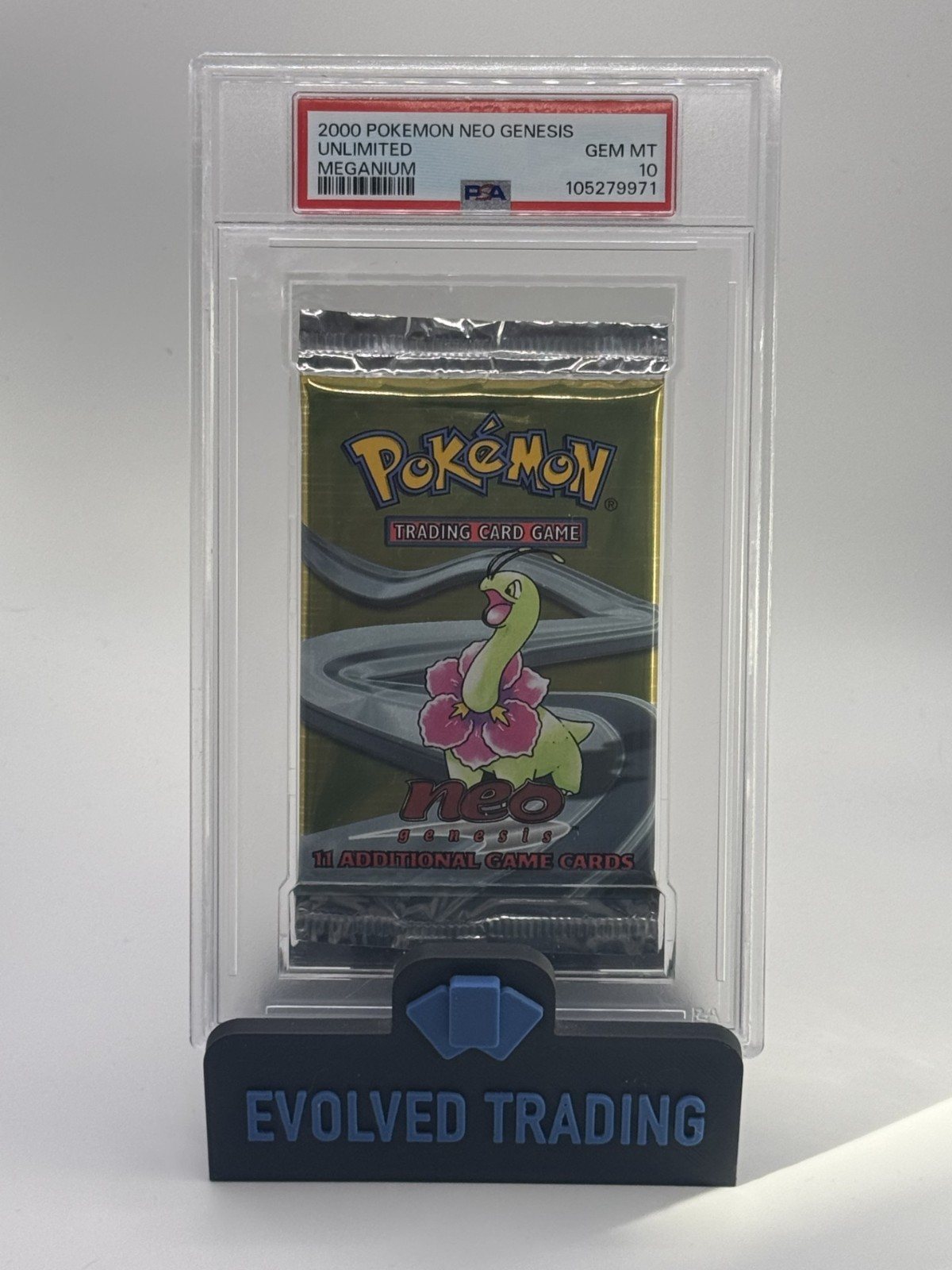 PSA 10 Neo Genesis 2000 Booster Pack Meganium – Photo 1