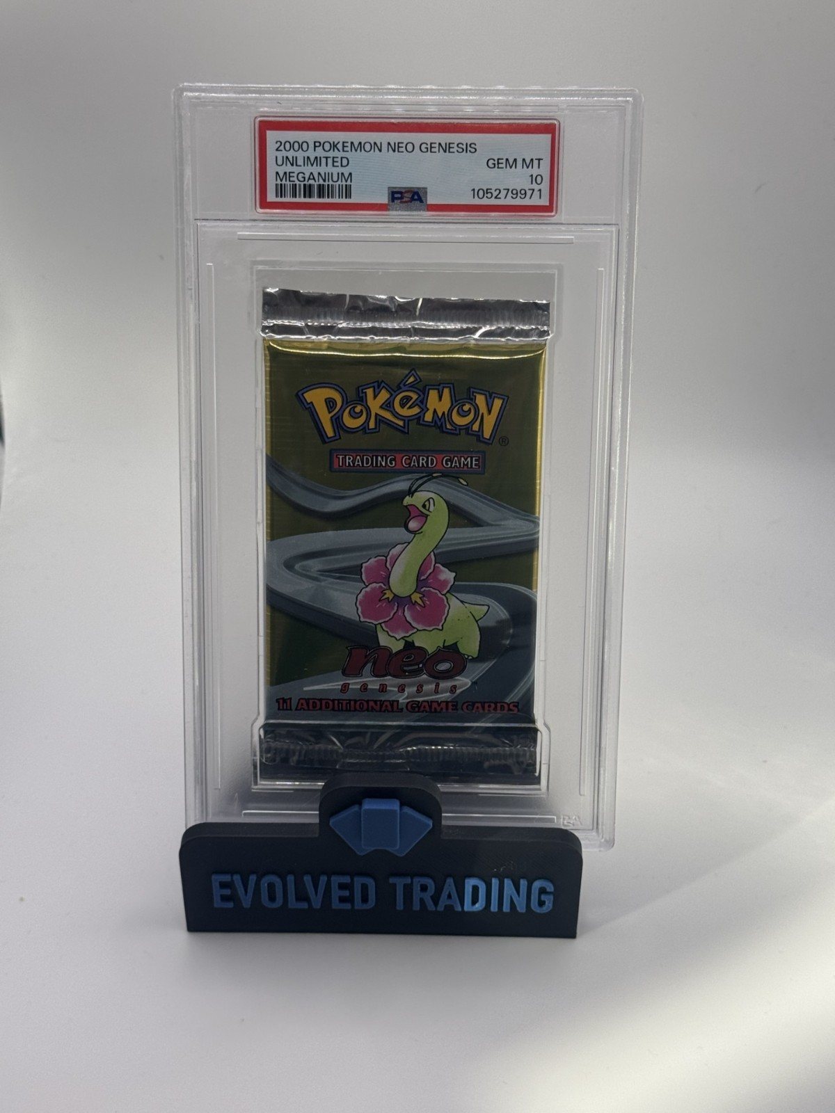 PSA 10 Neo Genesis 2000 Booster Pack Meganium – Photo 2